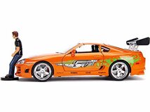 Jada Toys 1/18 ワイルドスピード 1995 トヨタ スープラ オレンジ ブライアン オコナーフィギュア付き Fast & Furious Supra ミニカー_画像6