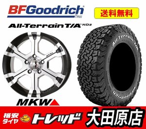 大田原店★送料無料★現品限定★新品ホイールタイヤ 4本SET★MK-36 16インチ7.0J 5穴+35DG/BK★BF Goodrich All-Terrain T/A KO2 225/70R16