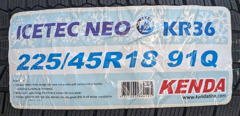 ☆大田原店☆新品スタッドレスのみ 4本☆KENDA ICETEC NEO KR36 ケンダ アイステックネオ 225/45R18☆23年製☆