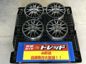 ★山形店 中古アルミホイール4本セット ウエッズ ヴァルヴァスポルト2 1340 100 4H +45 ディープメタルⅡ 軽トラ 軽バン キャロル アルト等