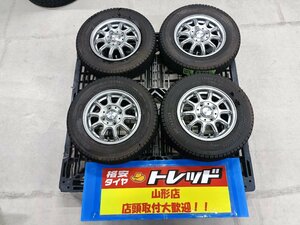 ★山形店 中古冬タイヤ＆アルミホイール4本セット AZ-sports RC10 1235 100 4H +45 & ブリヂストン W300 145/80R12 2019年製 軽トラ 軽バン