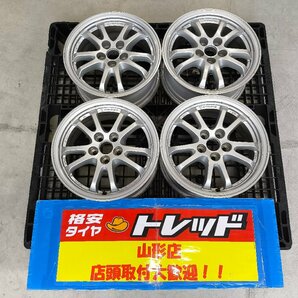 ★山形店 中古アルミホイール4本セット 50プリウス純正 1565 100 5H +40 ホイールカバー付きの画像6