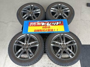 ★山形店 中古冬タイヤ＆ホイール4本セット ユーロテック 1770 112 5H +48 & ダンロップ ウインターマックス02 225/50R17 94Q 2018年