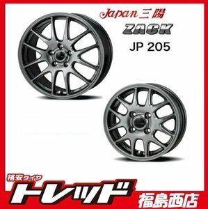 ★福島西★送料無料★軽自動車 夏タイヤホイール4本SET ザック JP205 14インチ 4.5J 4H100+45＆ユーロビズ HP-02 155/65R14