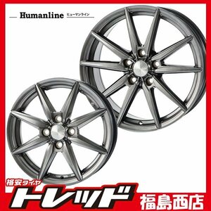 福島西★送料無料★サマータイヤホイール4本SET ヒューマンライン HS-08 16インチ 6.5J 5H114+48＆グットイヤー EG01 205/60R16 2023年製