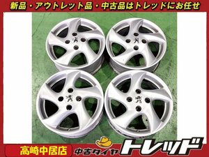 高崎中居店 中古ホイール 4本セット プジョー純正 15インチ 6.0J +28 4穴 PCD108