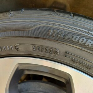 送料安! 5.5J PCD100-4H 175/60R16 4本セット! マツダ デミオ純正アルミホイール タイヤ2022年製 185/60R16にも 4穴の画像4