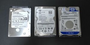 【動作品】2.5インチ HDD 500GB 3個セット(計1.5TB) ハードディスクドライブ