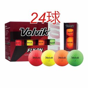 【新品】コストコ Volvic ボルビック フライオン ゴルフボール マット仕上げ 2ピース　24球　マルチカラー