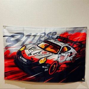 ポルシェ 911 RSR 旗 フラッグ バナー クルマ チームイベント オフ会 ガレージ 90cm×60cm