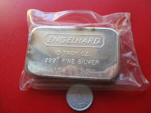 .999銀★10 オンス★インゴット★Engelhard Mint★ビニール入り★ASW= 311g