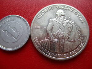 USA★米国★50￠記念銀貨★1982年-D★未使用★ワシントンの記念★.900銀★30.6mm