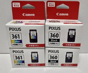 未使用　キャノン CANON 純正 インクカートリッジ BC-360XL,BC-361XL 各2個セット 未開封　送料無料