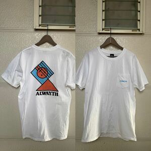 レア usa製 ALWAYTH プリントロゴ ポケットTシャツ ホワイト white 白 EPOCH アメリカ製 オールウェイス pocket ALL WEATHER PROOF mormal