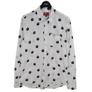 シュプリーム SUPREME 8 Ball Shirt ビリヤード8ボール プリントシャツ 2012AW ホワイト サイズ：M 商品番号:8066000241159