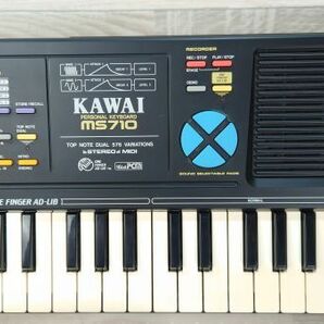 【動作OK】 KAWAI カワイ MS710 MIDI シンセサイザー キーボード スピーカー/リズム/エフェクター内蔵 レア機 AC付き G240329969の画像2