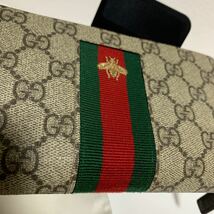 美品　GUCCI グッチ PVCレザー　シェリーライン　ラウンドファスナー ジッピーウォレット　長財布 _画像10