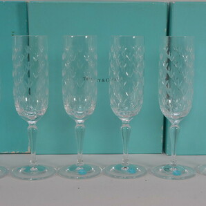 105 y028 未使用品 ティファニー Tiffany&Co. フローレット シャンパングラス フルートグラス 6客セットの画像3