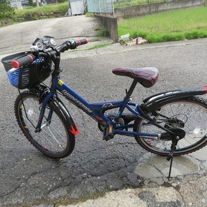 D☆BRIDGESTON SPORT GEAR 22インチ 6段変速ギア 子供自転車 黒×青 ◎ギア切り替え走行OKの画像2