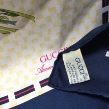 GUCCI　グッチ　スカーフ　シルク100％　シェリーライン　花柄　大判スカーフ　オールドグッチ　SILK　絹_画像5