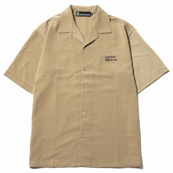 新品未使用　SABBAT13　サバトサーティーン　あの世は最後の楽園　SS　開襟ワークシャツ　BEIGE-XL　半袖シャツ