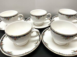 【長期保管品】WEDGWOOD ウェッジウッド OSBORNE オズボーン カップ＆ソーサー5客セット+ソーサー1枚【送料お届け地域別】