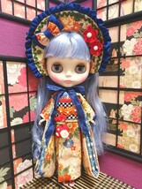 【夢人夜呉服店】ネオブライス Blythe ブライス　ブライス着物　ハーフボンネットのお着物セット(桃色)_画像2