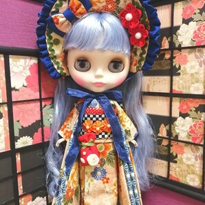 【夢人夜呉服店】ネオブライス Blythe ブライス ブライス着物 ハーフボンネットのお着物セット(桃色)の画像2