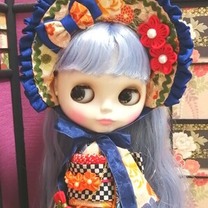 【夢人夜呉服店】ネオブライス Blythe ブライス ブライス着物 ハーフボンネットのお着物セット(桃色)の画像1