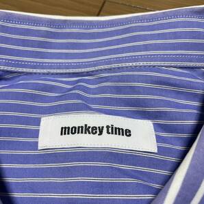 O-13 monkey time（ユナイテッドアローズ） サイズ 1（オーバーサイズ）！ デザイン ストライプシャツの画像3