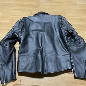 Y-19 ▲Rookie Leathers サイズL・黒！ 牛革・リアルレザー Wライダース 美品▲  の画像6