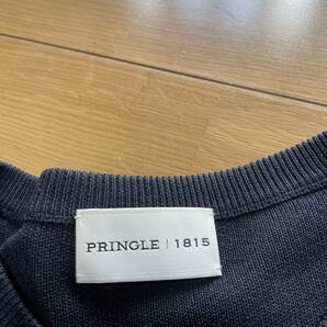 H-12 PRINGLE1815/プリングル1815（三陽商会） サイズ S～程度・紺！ ケーブル編み袖 カーディガンの画像3