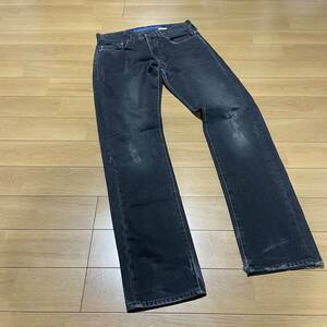 O-19　リーバイス511　SKINNY（メキシコ製）　サイズW32！USED加工　ブラックデニム