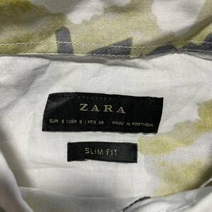 V-17 ZARA/ザラ サイズS（USA）！ SLIM-FIT デザイン長袖シャツ 美品の画像3
