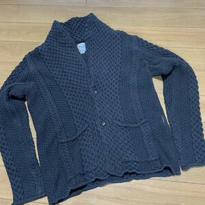 G-5 *ti Nora s/Tenoras size L* black! cotton cable braided cardigan *