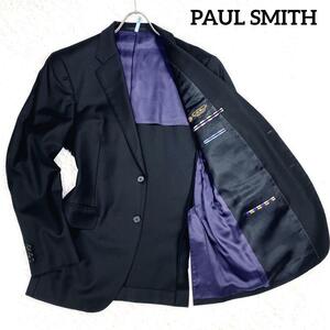 【希少・XL】Paul Smith ポールスミス × ロロピアーナ ウール 2B シングル テーラードジャケット ブラック メンズ 大きいサイズ