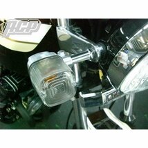 汎用 角型ウィンカー（クリアー/ポリッシュ）ステー付き 新品4個_画像3