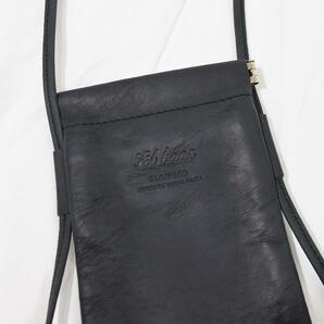 SLOW&CO × Et baas スロウ エバース SLOW 牛革 レザー グラスホルダー ショルダーバッグ 黒 銀スリヌバック ユニセックスの画像2