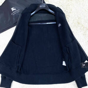 未使用級BURBERRY BLACKLABELジップアップトラックジャケットL~M黒バッグビッグロゴレイヤードデザイン大ブラレバーバリーブラックレーベルの画像8