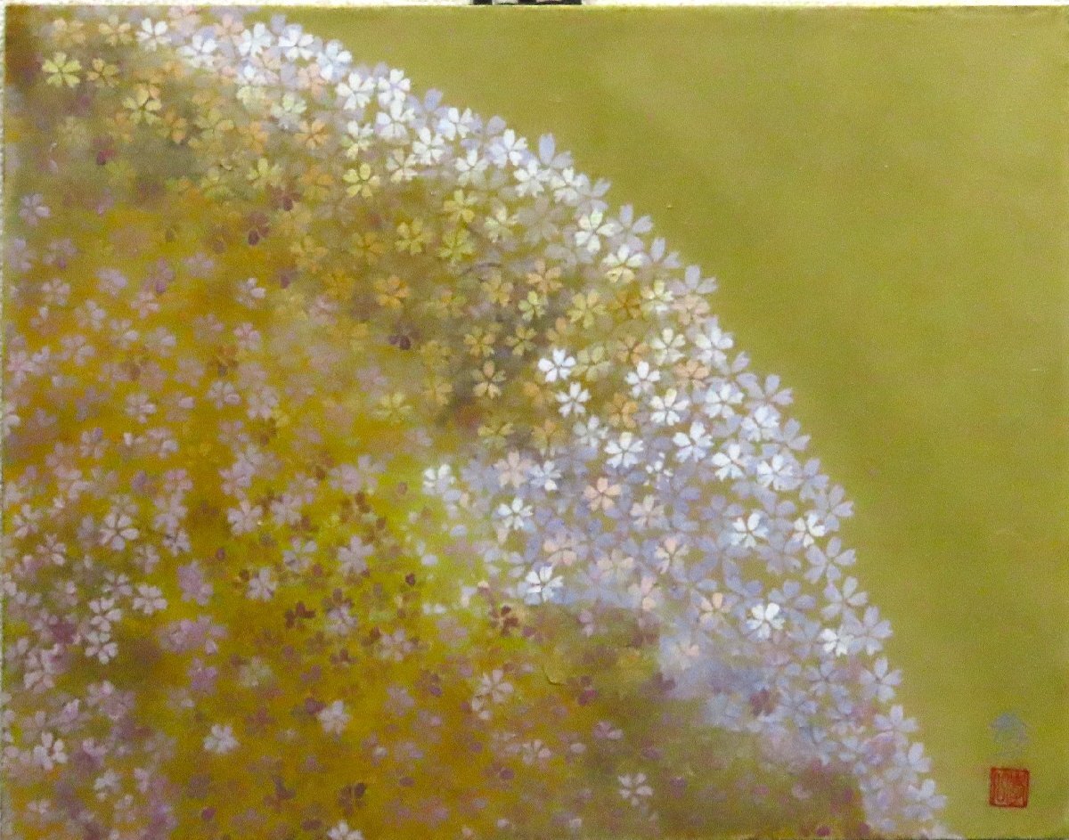 Le peintre japonais populaire Koichi Suzuki continue de peindre des fleurs et des plantes avec une riche sensibilité. No. 6 Lucky Day Framed [53 ans d'expérience et de confiance - Seiko Gallery], Peinture, Peinture japonaise, Fleurs et oiseaux, Faune