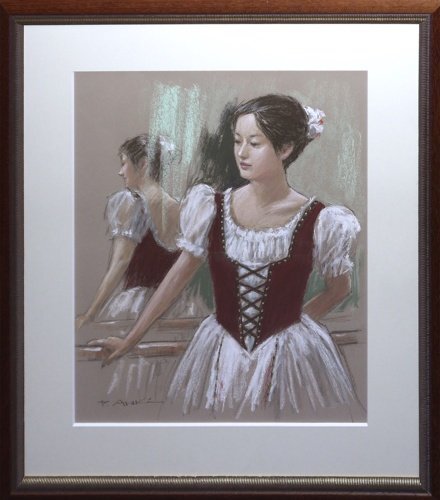 Yoshitaro Araki, No. 8 Ballerina (in the studio) [Masami Gallery, 5, 000 pieces on display, you're sure to find one you like], Artwork, Painting, Pastel drawing, Crayon drawing