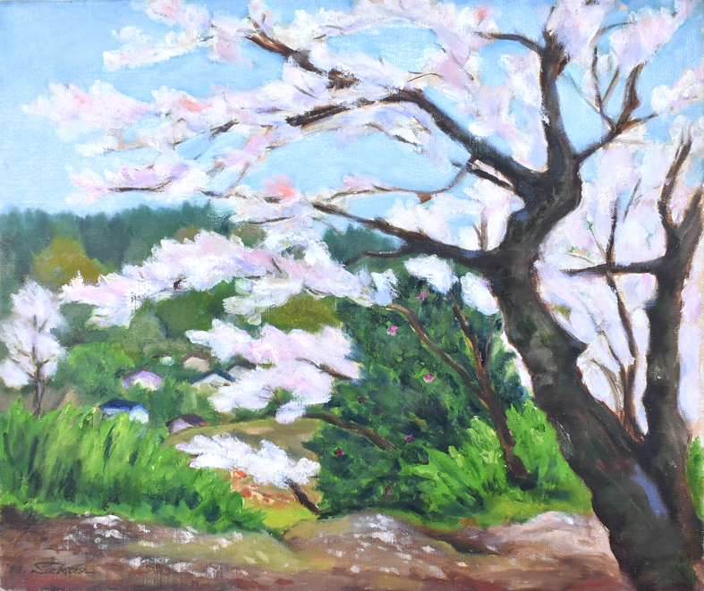 Recommended oil painting! Sakae No. 10 When Flowers Bloom Framed [Masami Gallery, established 53 years ago, with a proven track record and trust], Painting, Oil painting, Nature, Landscape painting