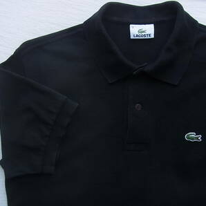 LACOSTE ラコステ 鹿の子素材 定番ポロシャツ 型番 L1212X サイズ 4 日本製 ブラックの画像1