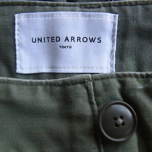 UNITED ARROWS  ユナイテッドアローズ コットンバックサテン  テーパードシルエット  ベイカーパンツ サイズ 34 ミリタリーオリーブの画像5