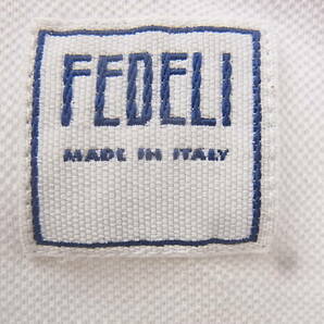 FEDELI フェデリ 鹿の子素材 半袖プルオーバー ワイドカラーシャツ サイズ 46 ホワイト MADE IN ITALYの画像5