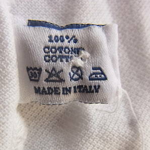 FEDELI フェデリ 鹿の子素材 半袖プルオーバー ワイドカラーシャツ サイズ 46 ホワイト MADE IN ITALYの画像8