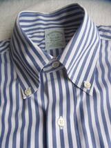 BROOKS BROTHERS ブルックスブラザーズ 　スーピマコットン100%　ロンドンストライプ柄　ボタンダウンシャツ　サイズ 14 1/2 - 31_画像3