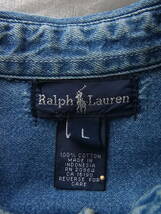 RALPH LAUREN ラルフローレン　デニム素材　ボーイズサイズ L　ボタンダウンシャツ　_画像5