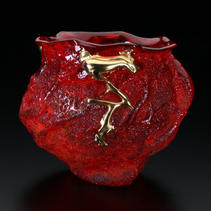 [Mg Kei Kurokawa Daisuke Выставка XI] Daisuke Kurokawa "Red Flame Rock Glass" Ku503-2