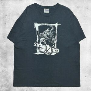 Straight Line Stitch バンド Tシャツ ヘインズ XLサイズ バンT